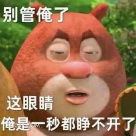 眼睛一秒都睁不开了 熊出没 动画片 熊大熊二 光头强 搞笑表情