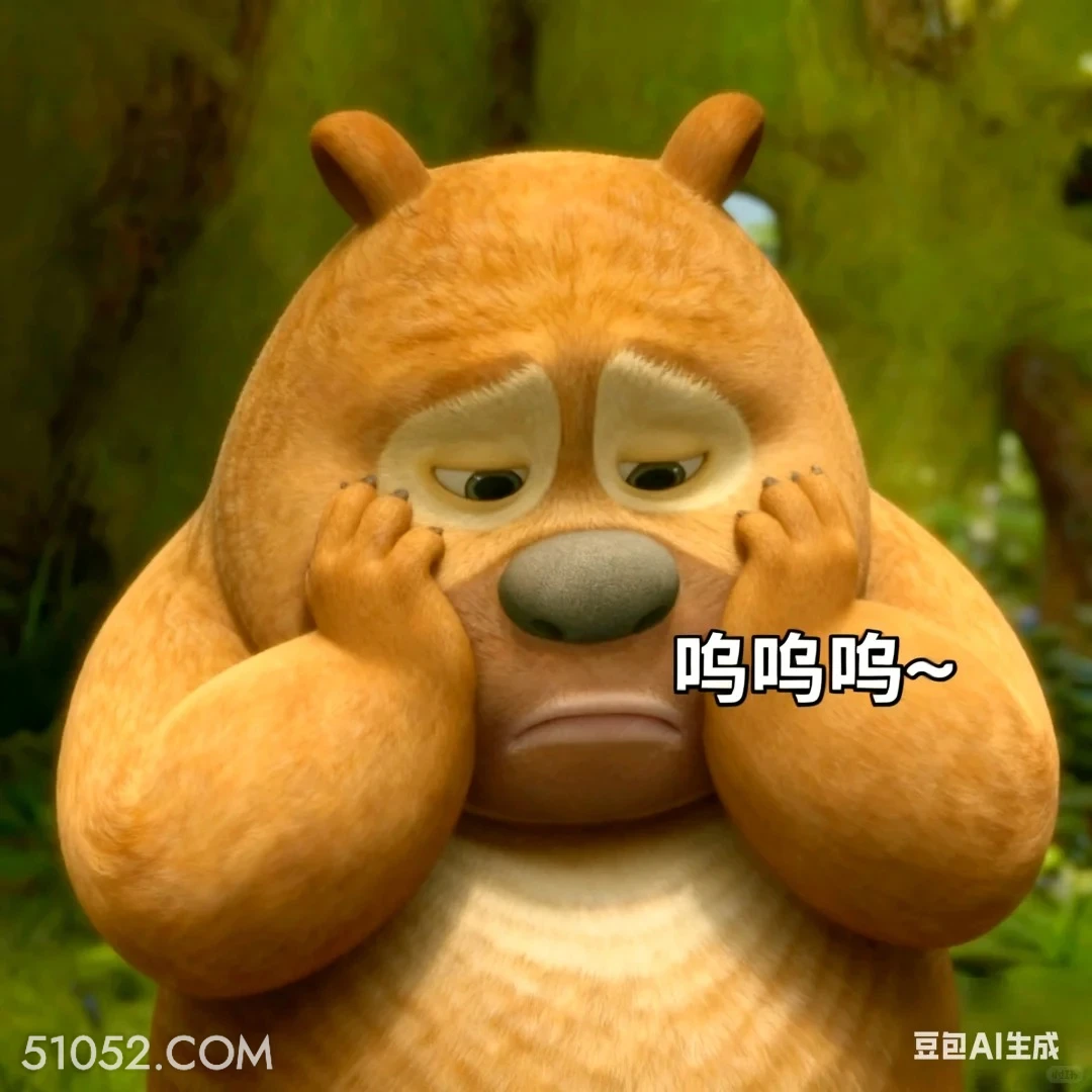 呜呜呜 熊出没 动画片 熊大熊二 光头强 搞笑表情