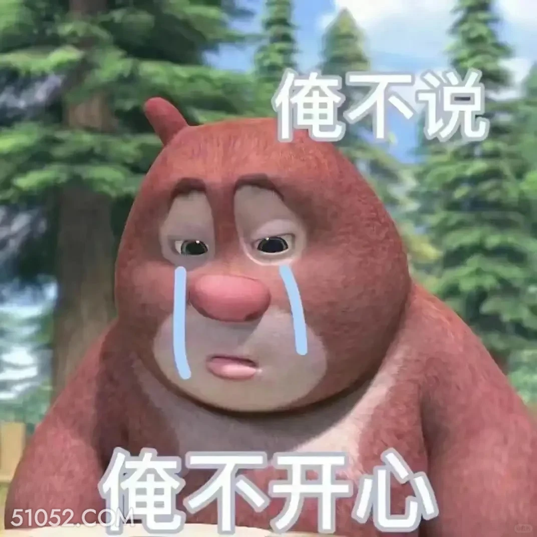 俺不开心 熊出没 动画片 熊大熊二 光头强 搞笑表情
