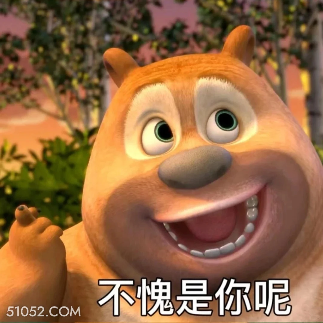 不愧是你 熊出没 动画片 熊大熊二 光头强 搞笑表情