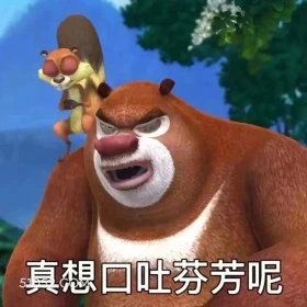 真想口吐芬芳 熊出没 动画片 熊大熊二 光头强 搞笑表情
