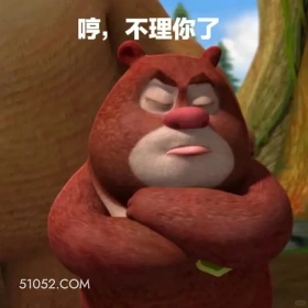 不理你了 熊出没 动画片 熊大熊二 光头强 搞笑表情