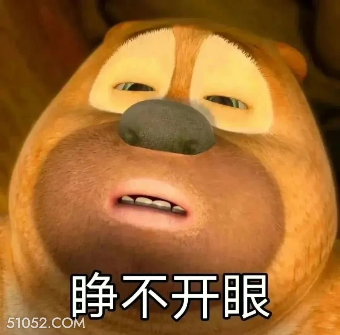 睁不开眼 熊出没 动画片 熊大熊二 光头强 搞笑表情