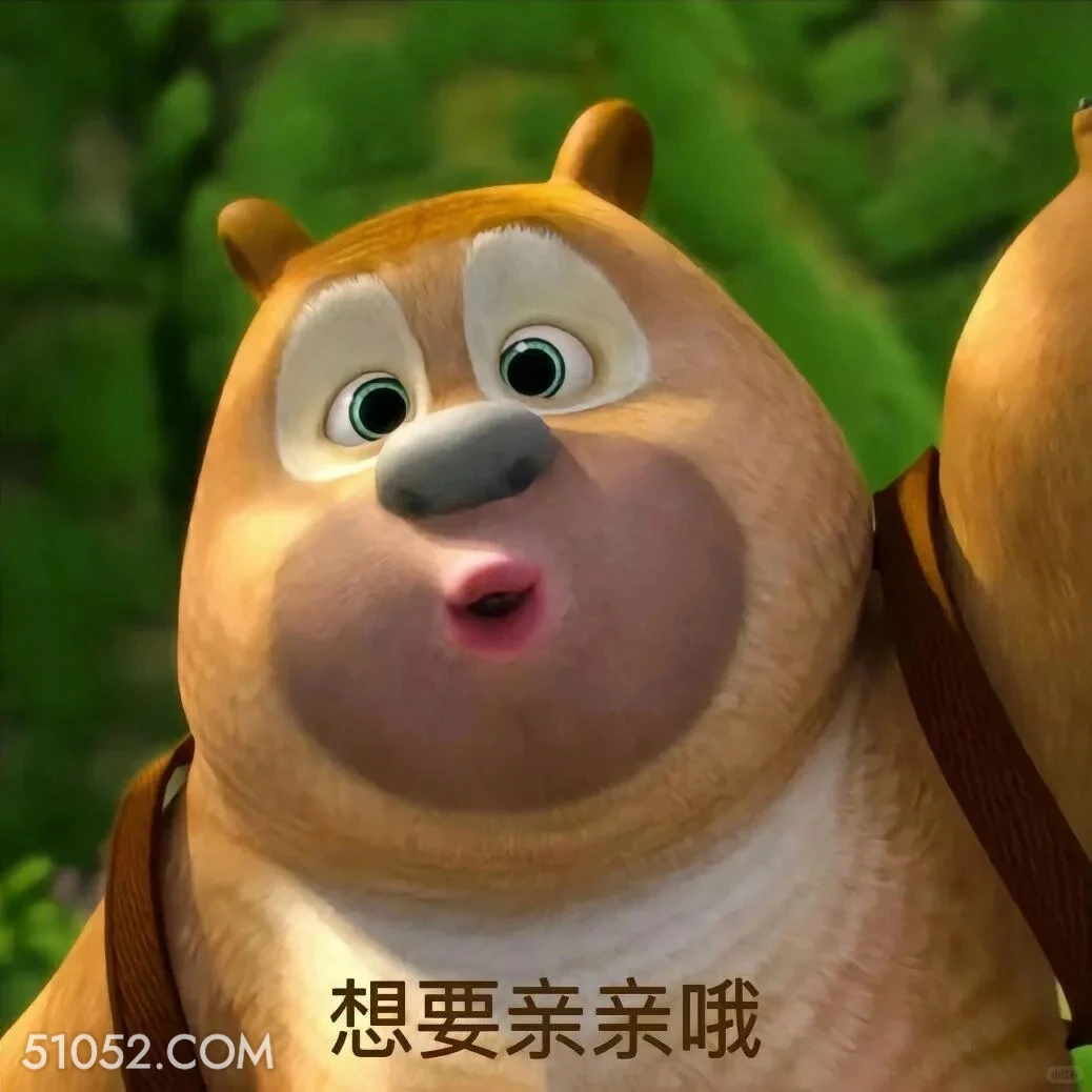 想要亲亲 熊出没 动画片 熊大熊二 光头强 搞笑表情