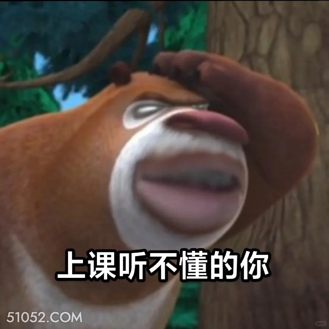 上课听不懂的你 熊出没 动画片 熊大熊二 光头强 搞笑表情