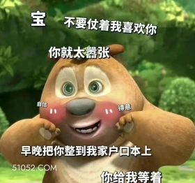 早晚给你整到我家户口本上 熊出没 动画片 熊大熊二 光头强 搞笑表情