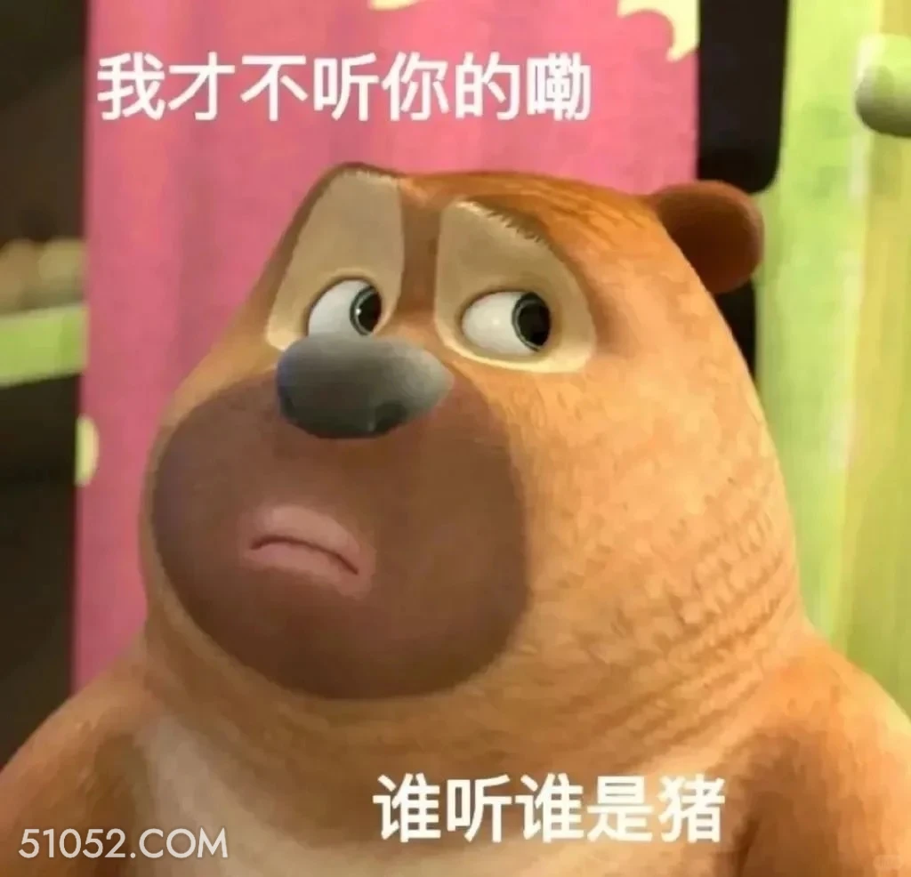 我才不听你的 熊出没 动画片 熊大熊二 光头强 搞笑表情