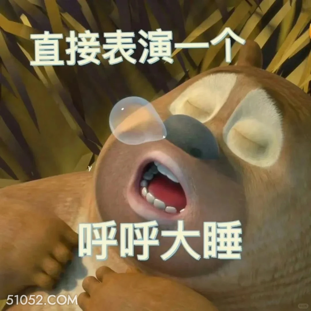 直接表演一个呼呼大睡 熊出没 动画片 熊大熊二 光头强 搞笑表情