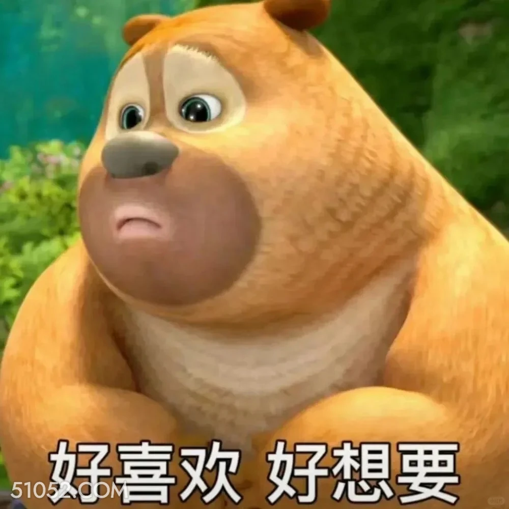 好喜欢好想要 熊出没 动画片 熊大熊二 光头强 搞笑表情
