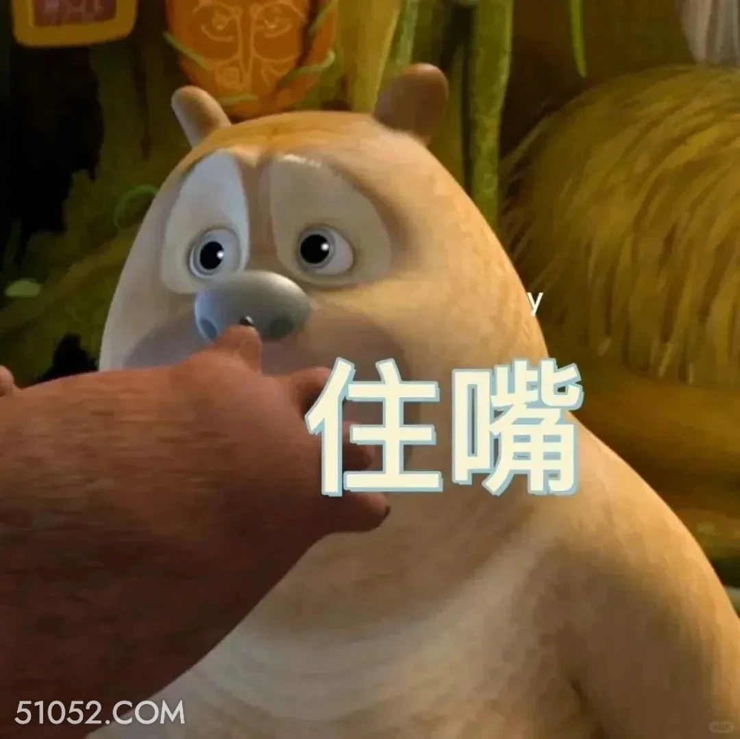 住嘴 熊出没 动画片 熊大熊二 光头强 搞笑表情