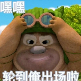轮到俺出场了 熊出没 动画片 熊大熊二 光头强 搞笑表情