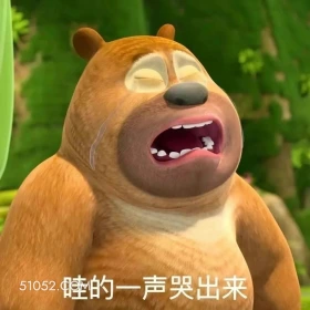 哇的一声哭出来 熊出没 动画片 熊大熊二 光头强 搞笑表情