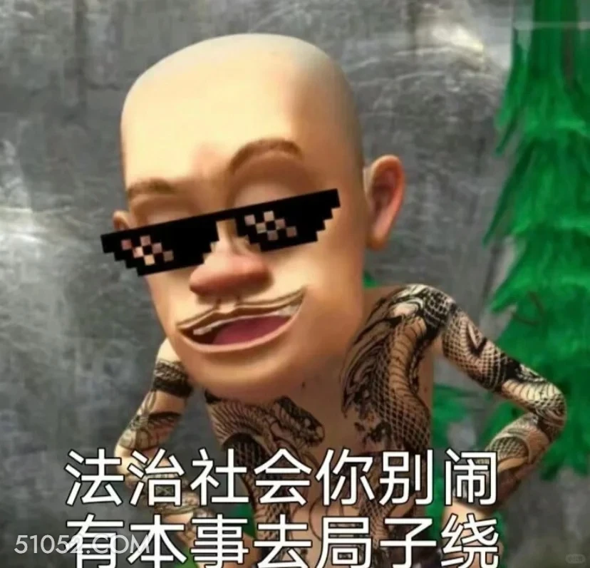 法治社会你别闹 熊出没 动画片 熊大熊二 光头强 搞笑表情