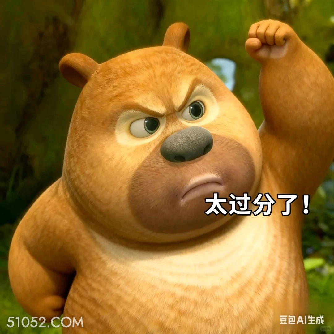 太过分了 熊出没 动画片 熊大熊二 光头强 搞笑表情
