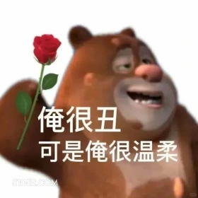 俺很丑但很温柔 熊出没 动画片 熊大熊二 光头强 搞笑表情