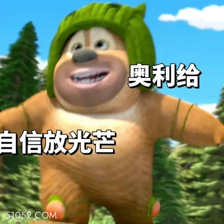 自信放光芒 熊出没 动画片 熊大熊二 光头强 搞笑表情
