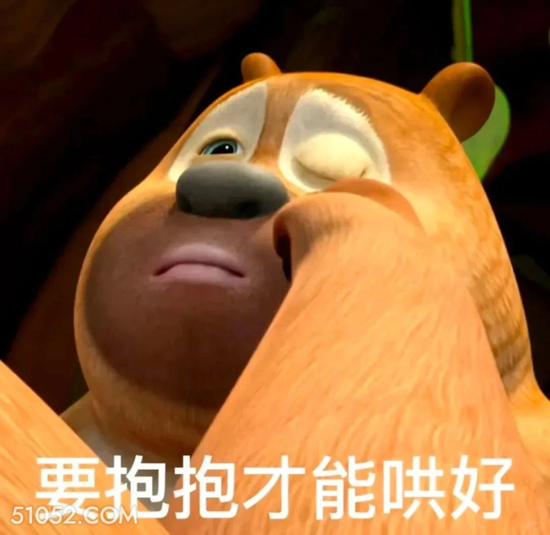 要抱抱才能哄好 熊出没 动画片 熊大熊二 光头强 搞笑表情