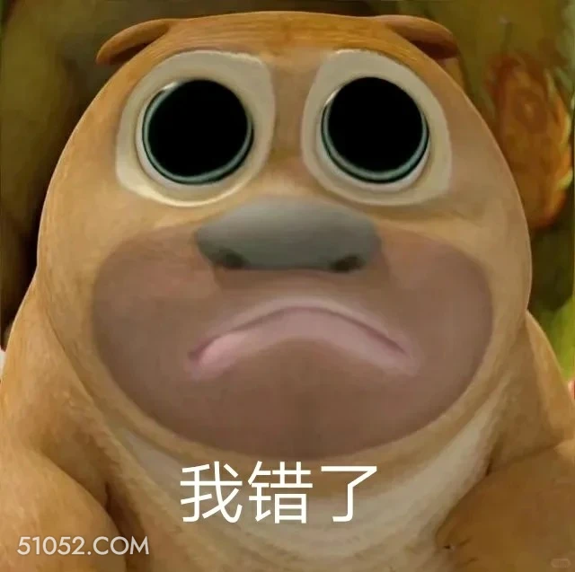 我错了 熊出没 动画片 熊大熊二 光头强 搞笑表情