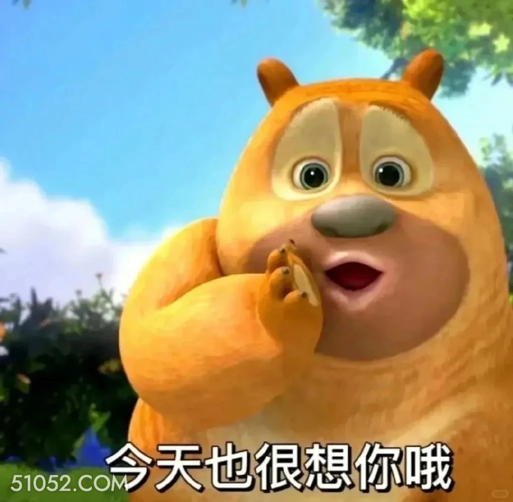 今天也很想你 熊出没 动画片 熊大熊二 光头强 搞笑表情