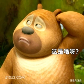 这是啥啊 熊出没 动画片 熊大熊二 光头强 搞笑表情