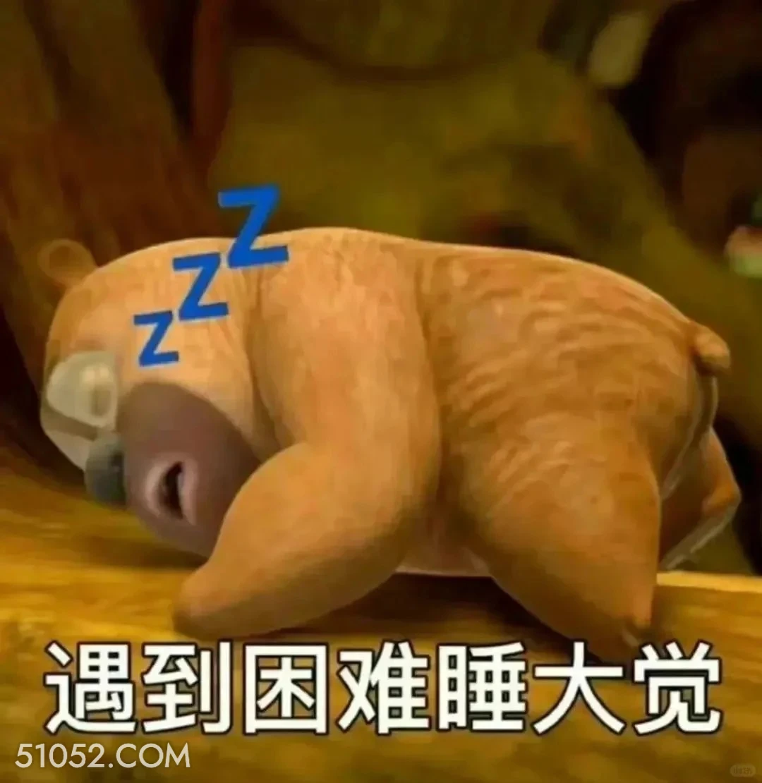 遇到困难睡大觉 熊出没 动画片 熊大熊二 光头强 搞笑表情