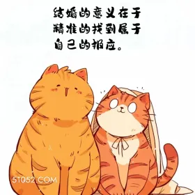 结婚的意义在于精准找到属于自己的机会 猫猫 结婚 搞笑文案