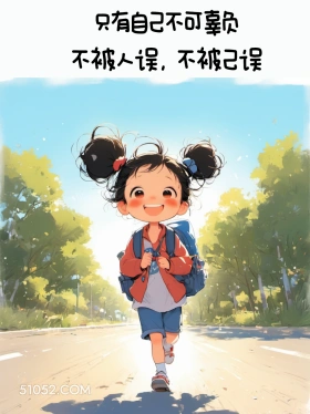 只有自己不可辜负 小女孩 旺自己 力量感 治愈文案
