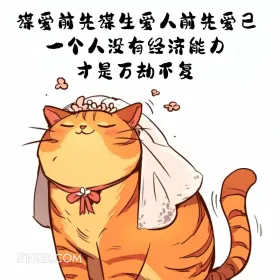 谋爱先谋生，爱人先爱己 猫猫 结婚 搞笑文案