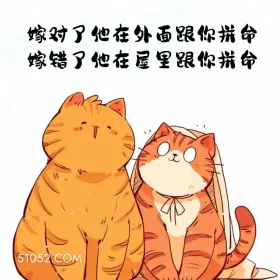 嫁对了他在外面跟你拼命，嫁错了他在屋里跟你拼命 猫猫 结婚 搞笑文案