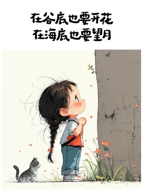 在谷底也要开花，在海底也要望月 小女孩 微信置顶 发朋友圈