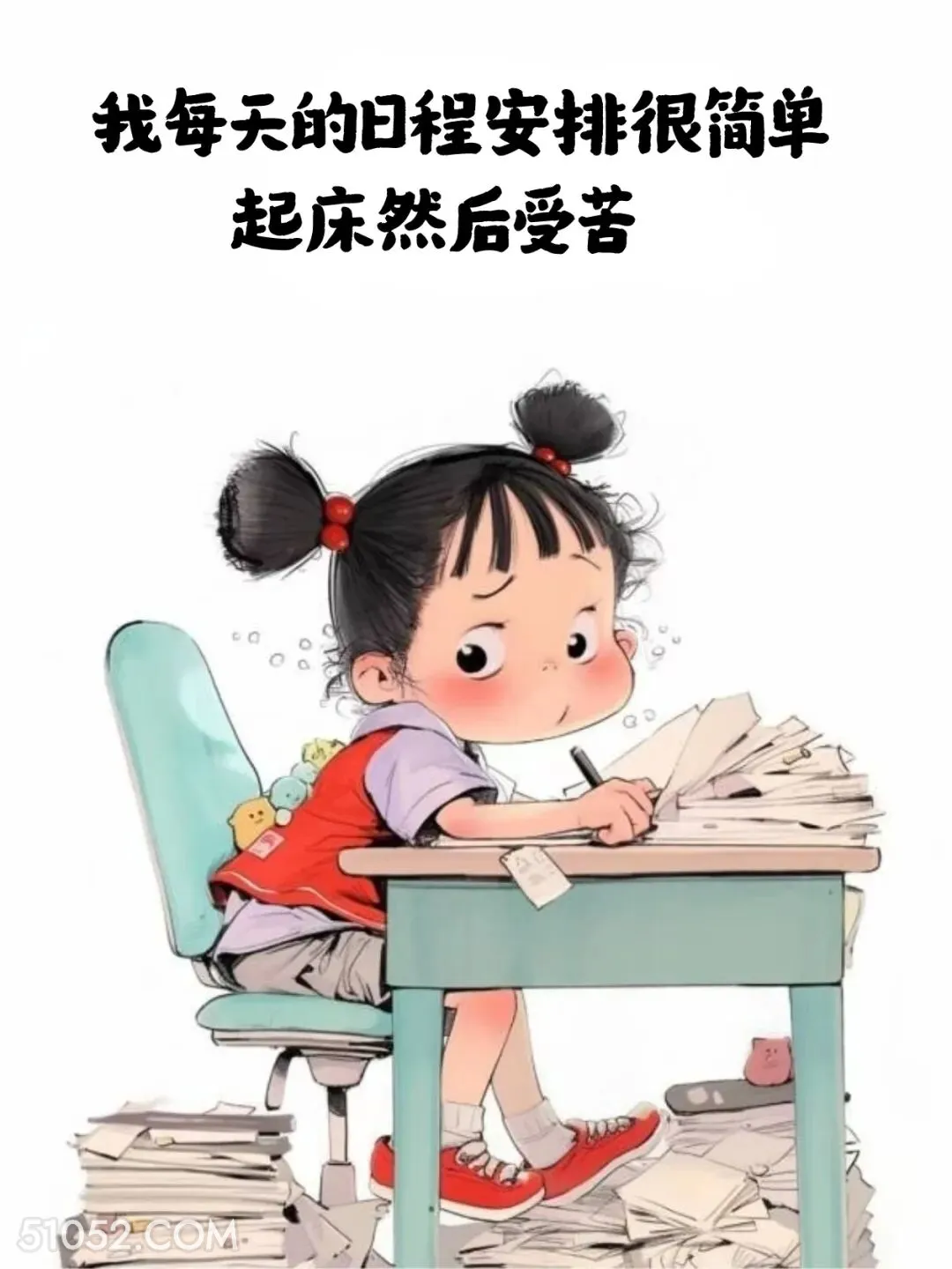 每天日常很简单，起床受苦 小女孩 不想起床 搞笑文案