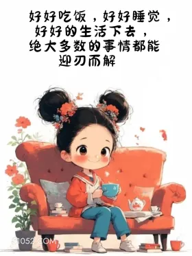 好好吃饭好好睡觉好好生活 小女孩 旺自己 治愈文案