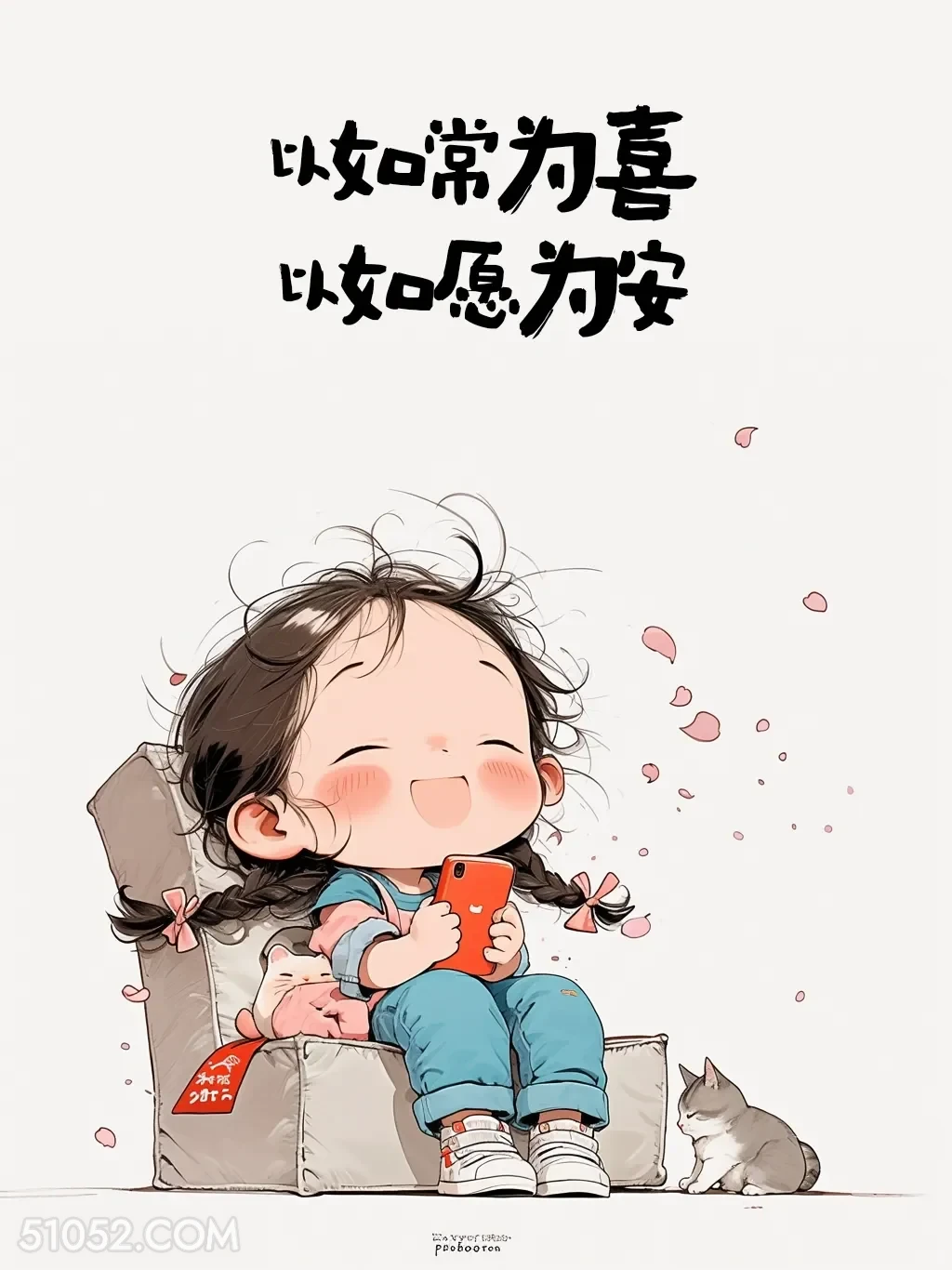 以如常为喜，以如愿为安 小女孩 微信置顶 发朋友圈