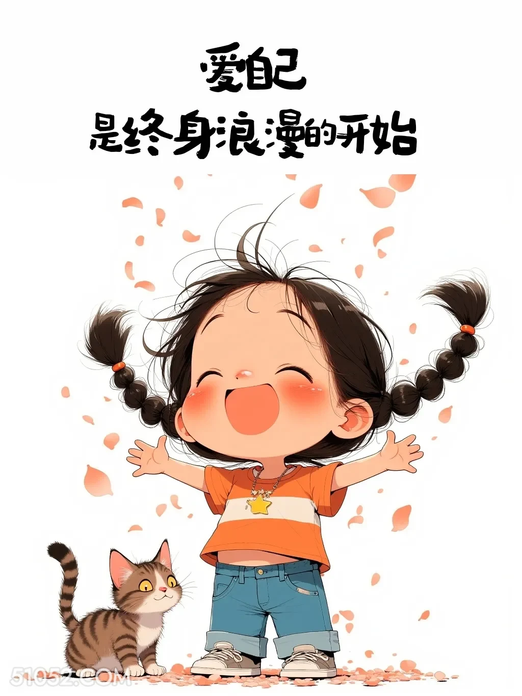 爱自己是终身浪漫的开始 小女孩 微信置顶 发朋友圈